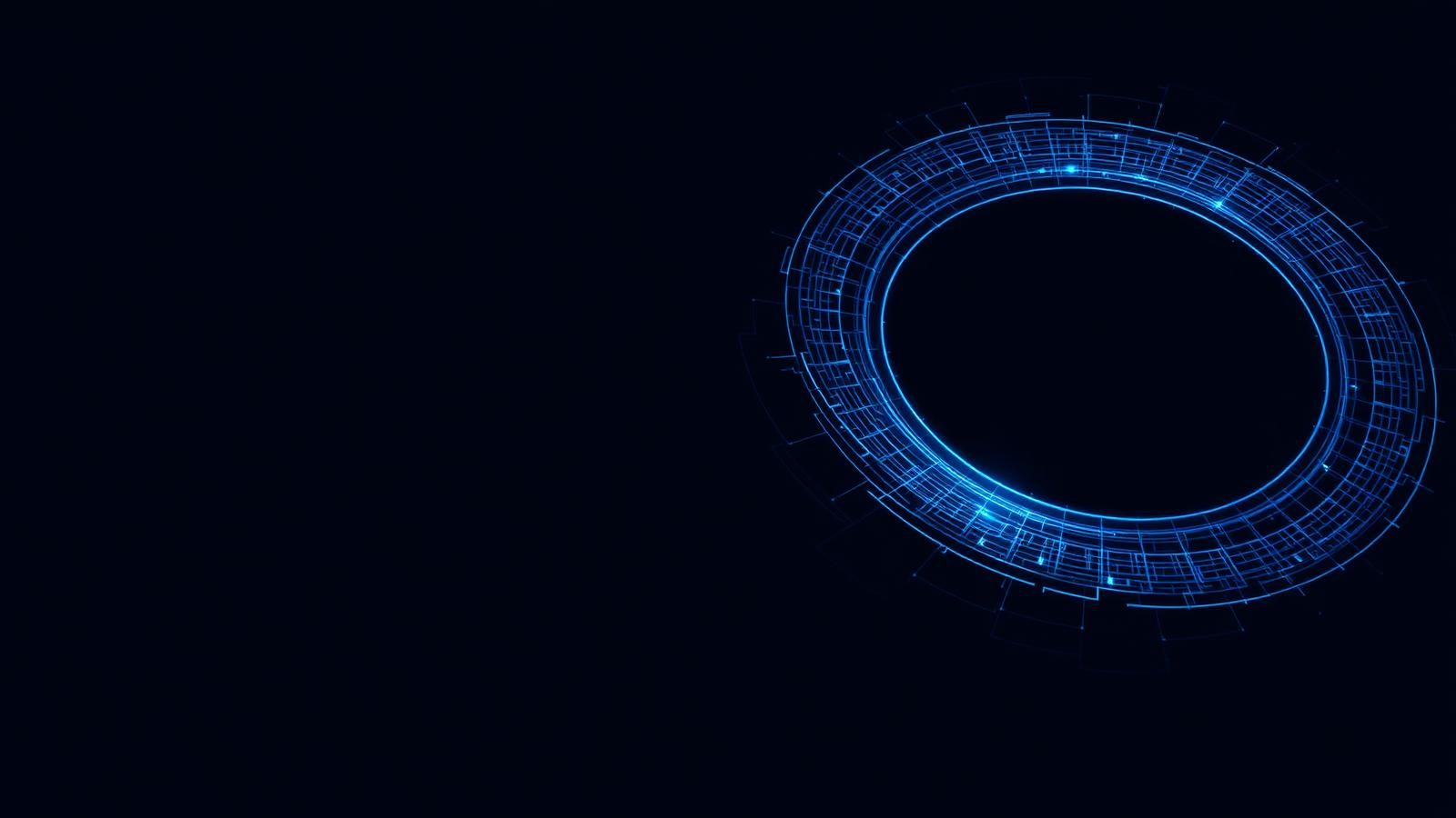 Orbitco brand cover — blue orbital technology graphic